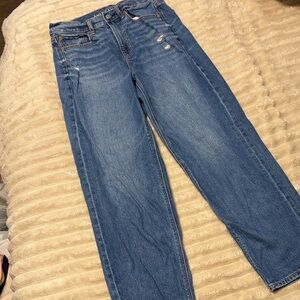 American Eagle Outfitters Baggy Straight Leg Blue Jeans